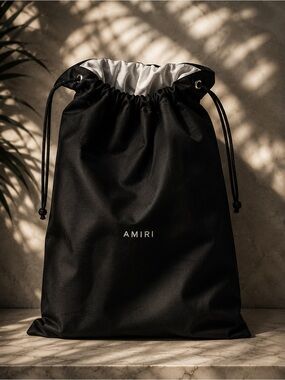 AMIRI Black Designer Dust Bag with White Interior Lining 23 x 17‘ in